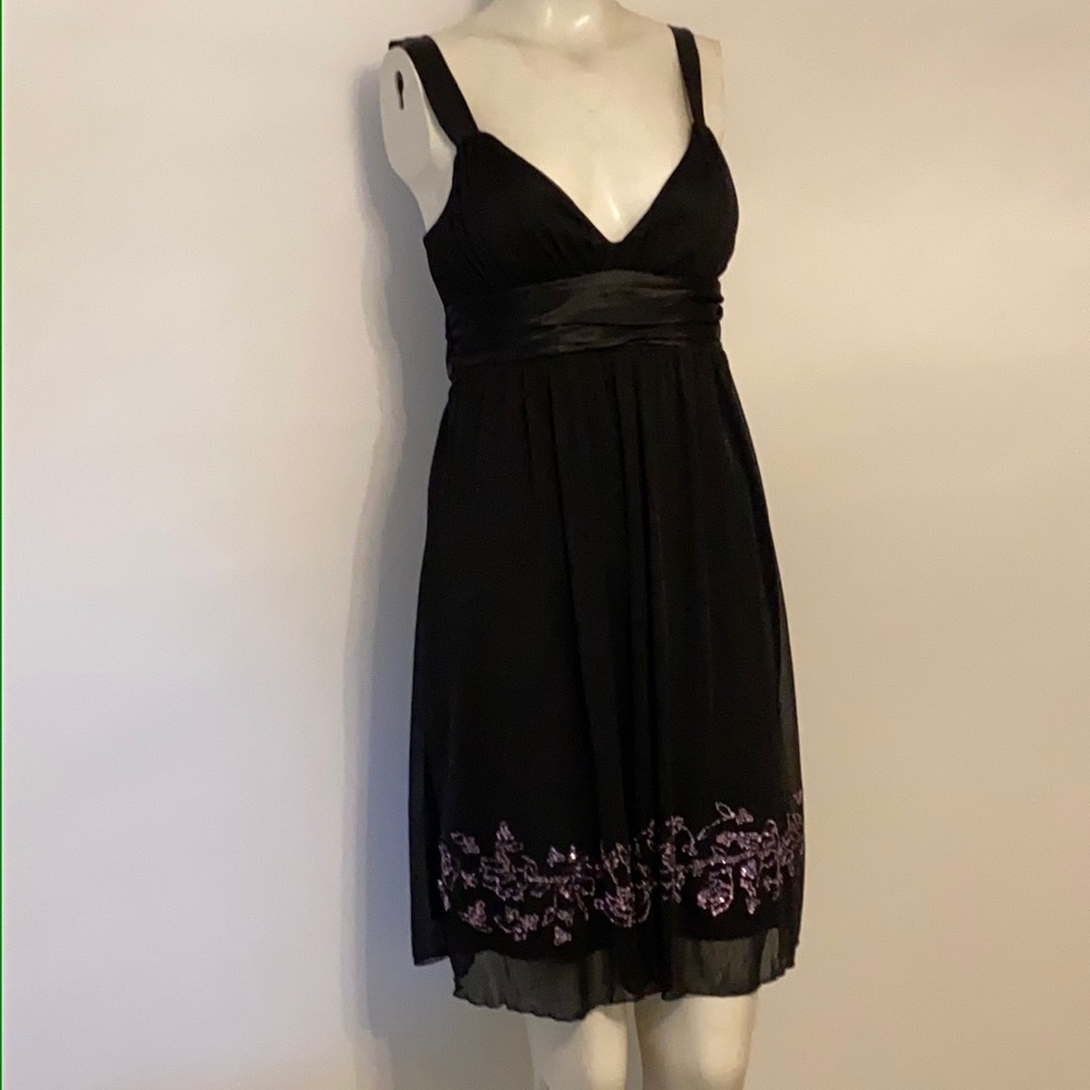 Black with pink glitter patten dress